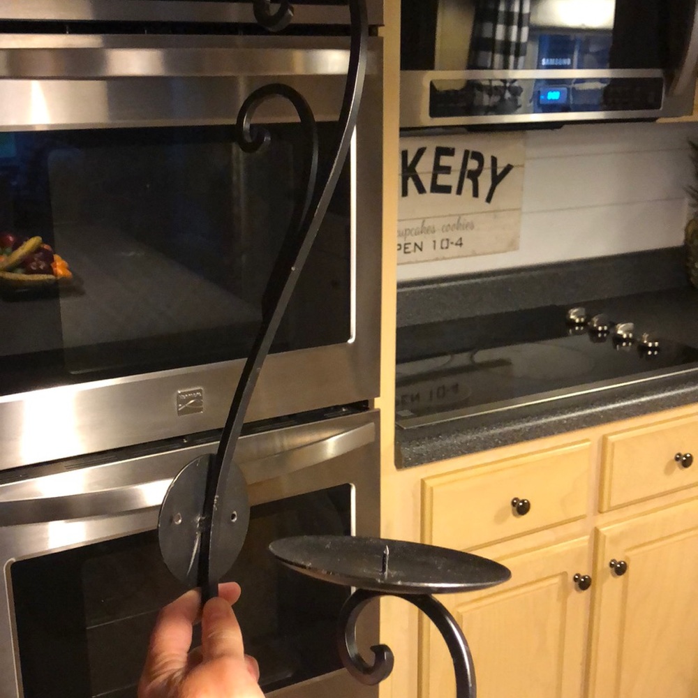 Wrought iron candle holder